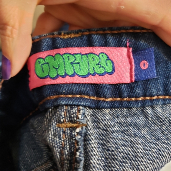 Empyre Tori Cargo Skate Jeans Loose Fit Dark Wash Embroidered Streetwear Size 0 - Picture 4 of 10